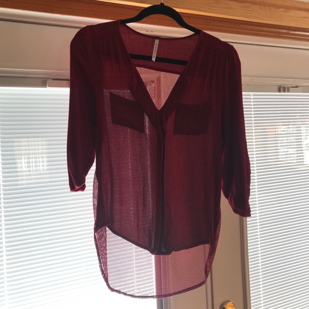 Red sheer Blouse